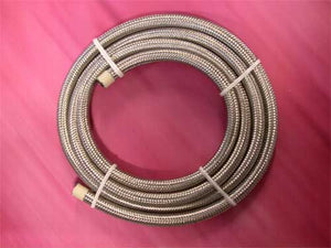 "Stainless Steel Braided Hose (Gas Line, 1/4"" ID x 1/2"" OD)"