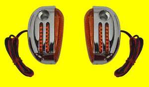 Custom Oval Marker Lamp Set (Amber, Dual Bulb, Curved Back)